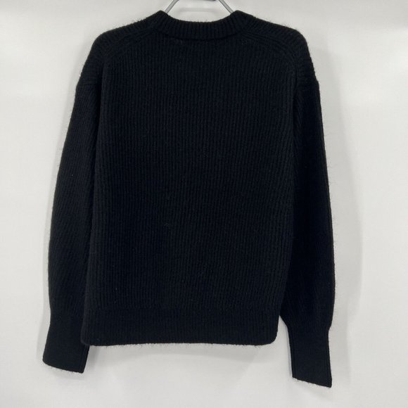 Quince Women's Black Baby Alpaca-Merino Wool Crew Neck Pullover Sweater sz M NWT - Picture 3 of 4